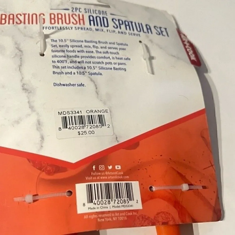 Art & Cook Mini Whisks Spatula Basting Brush,10.5